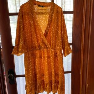 Orange Boohoo polka dot dress Size 20